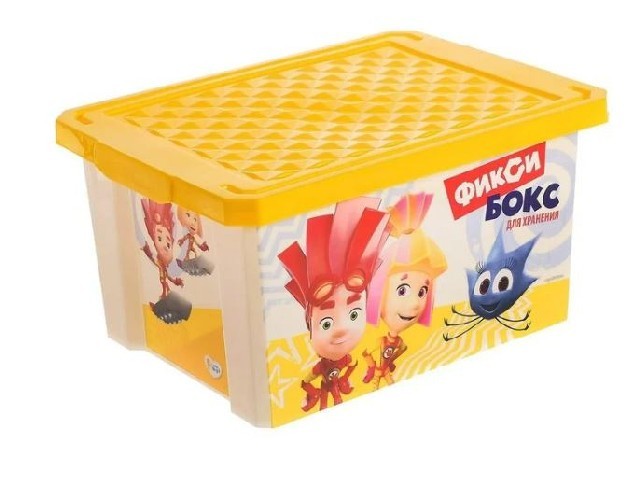 Детский ящик для хранения игрушек ФИКСИКИ 17 л желтый 1319/12